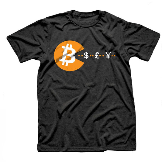 Bitcoin T-shirt Pacman  - Cool Shirt - Unisex